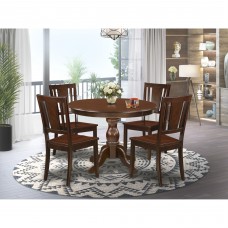 East West Furniture HBDU5-MAH-W 5 Piece Kitchen Dining Table Set - Mahogany Small Kitchen Table and 4 Mahogany Wooden Dining C