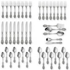 Oneida Michelangelo 45 Piece Fine Flatware Set, Service for 8, 1810 Stainless Steel