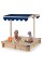 Costway Kids Wooden Sandbox with Height Adjustable & Rotatable Canopy Outdoor Playset