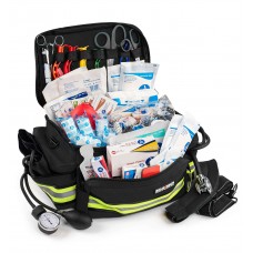 Scherber First Responder Fully-Stocked Professional Essentials EMT/EMS Trauma Kit | HSA/FSA Approved | Reflective Bag w/8 Zipper