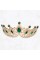 Unique Bargains Women Faux Crystal Princess Crowns Tiara Rhinestone Party Gold Tone Green