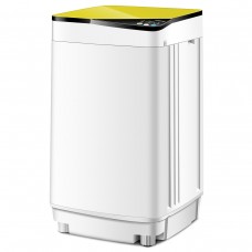 Costway Full-Automatic Washing Machine 7.7 lbs Washer/Spinner Germicidal UV Light Yellow