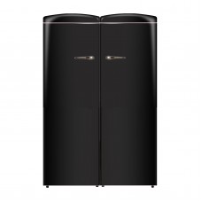 Conserv FF830BRR1100B 8.3 cu. ft. Black Classic Retro Upright Freezer - 11 cu. ft. Black Classic Retro Refrigerator Set