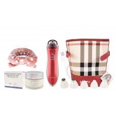 LINSAY Microdermabrasion and Pore Cleaner Device Bundle with le preel Paris Organic Day Time Cream, USB Cable, Headband and Bag