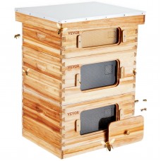 VEVOR Bee Hive Langstroth Kit 20 Deep & 10 Medium Frames with Acrylic Windows