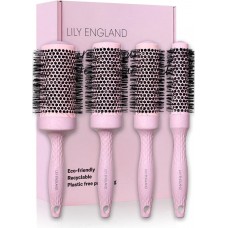 Lily England Round Brush Set for Women - Luxury Hair Brushes - Blowout Round Barrel Hairbrush for Blow Drying by Lily England - The Ideal gif