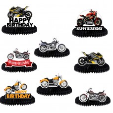 COOSOAR Motorcycle Motorbike Happy Birthday Honeycomb Centerpieces Extreme Soprts Racing Motocross Dirt Bike Theme Decor for Motorcycle