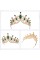 Unique Bargains Women Faux Crystal Princess Crowns Tiara Rhinestone Party Gold Tone Green