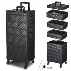 thinkstar 4In1 Rolling Makeup Case Cosmetic Train Case Organizer Storage Artist