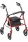 Drive Medical 10257RD-1 Four Wheel Rollator with Fold Up Removable Back Support, Red