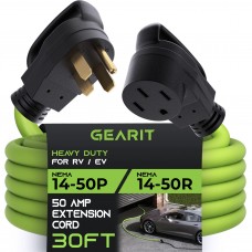 GearIT 50-Amp Extension Cord for RV and EV (30 ft) 4-Prong 250-Volt, Tesla Model 3/S/X/Y, NEMA 14-50P to 14-50R 6/3, 8/1 STW AWG