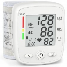 MBUPAI Wrist Blood Pressure Monitor Digital BP Monitor Rechargeable BP Machine with 2x99 Readings Memory Large LCD Display Voice Broadc