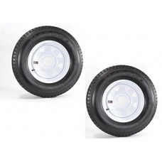 eCustomRim 2-Pk Trailer Tire On Rim ST175/80D13 175/80 13 in. LRC 5 Hole White Spoke Wheel