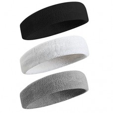 BEACE Sweatbands Sports Headband for Men & Women - Moisture Wicking Athletic Cotton Terry Cloth Sweatband for Tennis, Basketball