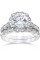 Pompeii3 2.00Ct Diamond Vintage Halo Engagement Ring 14K White Gold Wedding Ring Set