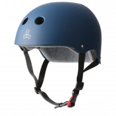 Triple Eight THE Certified Sweatsaver Helmet for Skateboarding, BMX, and Roller Skating, Navy Rubber, Small / Medium