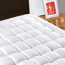 TEXARTIST Queen Mattress Pad Cover Cooling Mattress Topper 400 TC Cotton Pillow Top Mattress Cover Quilted Fitted Mattress Prote