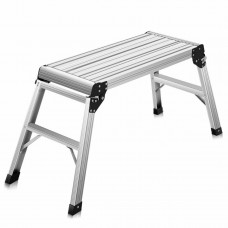 Gymax 5HD EN131 Aluminum Platform Step Up Folding WorkBench Stool Ladder New