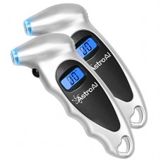 AstroAI Digital Tire Pressure Gauge 150 PSI 4 Settings for Car Truck Bicycle with Backlit LCD and Non-Slip Grip (Standard, Silve