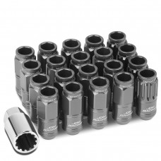 DNA Motoring LN-ZTL-9015-125-GM 16-Piece M12 x 1.25 Aluminum Alloy Wheel Lug Nuts + 4 x Lock Nut + 1 x Lock Nut Key (Gun Metal)