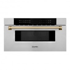 Zline Kitchen and Bath ZLINE Autograph Edition 30' 1.2 cu. ft. BuiltIn Microwave Drawer in Stainless Steel with Champagne Bronze Accents