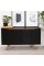 Manhattan Comfort Tudor 53.15 Sideboard with 4 Shelves in Black and Maple Cream