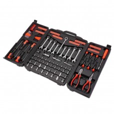 DNA Motoring TOOLS-00021 DNA MOTORING Orange 220 Pcs Portable Automotive Mechanic Repair Toolbox Socket+Hex Key+Screwdriver