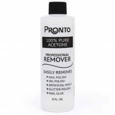 Pronto 100% Pure Acetone - Quick, Professional Nail Polish Remover - For Natural, Gel, Acrylic, Sculptured Nails (8 FL. OZ.)