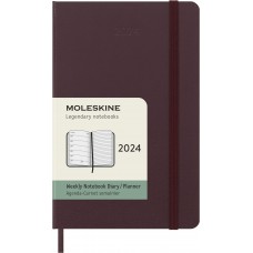 Moleskine 2024 Weekly Planner 12M Pocket Burgundy Red Hard cover 35 x 55