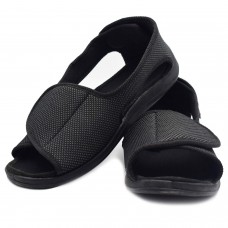 W&LESVAGO Men's Open Toe Diabetic Sandals - Extra Wide Width Arthritis&Edema Footwear MS6010M (11.5, Black)