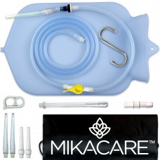 Mikacare Enema Bag Kit Clear Non-Toxic Silicone. for Coffee and Water Colon Cleanse. 6 Foot Long Hose, BPA and Phthalates Free,