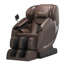 Real Relax Full Body Zero Gravity Massage Chair with Dual-core S Track LCD Remote Bluetooth Heating, Favor-04 ADV Brown