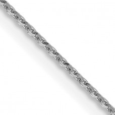 Diamond2Deal 14K White Gold .85 mm Diamond-Cut Cable Chain Necklace for Women