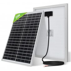 ECO-WORTHY Solar Panel 25W 12V Monocrystalline Waterproof Panel for Charging 12V Battery of RV Boat Trailer ATV Car or Powering