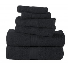 LANE LINEN Black Bath Towels for Bathroom Set -100% cotton 6 Pc Bath Towel Set, Absorbent Face Towels, Premium Towel Sets for Ba