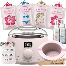 KoluaWax Waxing Kit Digital Wax Warmer Hair Removal with Hard Wax Beans. KoluaWax Machine - Multiple Wax Beads Formulas for ALL Hair Type