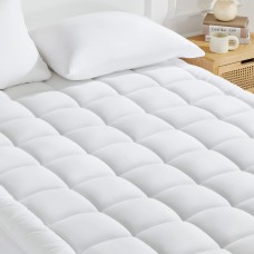 SONIVE Quilted Mattress Pad Soft Fluffy Pillow Top Mattress Cover Down Alternative Fill Topper Streches up to 21 Inches Deep Poc