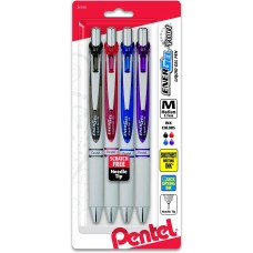 Pentel EnerGel Pearl Deluxe RTX Retractable Liquid Gel Pen 07mm 4 Pack Assorted Colors BLN77WBP4M