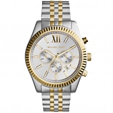 Michael Kors MK8344 Men's Lexington Stainless Steel Chronograph Watch - Silver and Gold