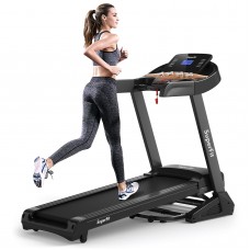 Goplus 3.75HP Folding Treadmill with Incline, Electric Superfit Treadmill w/App Control, 12 Preset & 3 Custom Programs, Blue Too