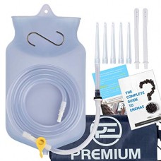 PE Premium Enema PE Clear Silicone Enema Bag Kit. Suitable for Coffee and Water Colon Cleansing. 2 Quart Capacity, 6.75 Foot Long Hose, 7 Tips. b