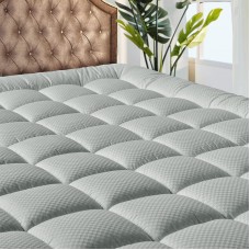 MATBEBY Bedding Quilted Fitted California King Mattress Pad Cooling Breathable Fluffy Soft Mattress Pad Stretches up to 21 Inch