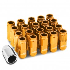 DNA Motoring LN-ZTL-9015-15-OR 16-Piece M12 x 1.5 Aluminum Alloy Wheel Lug Nuts + 4 x Lock Nut + 1 x Lock Nut Key (Orange)