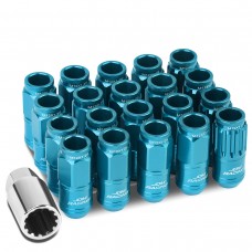 DNA Motoring LN-ZTL-9015-125-LB 16-Piece M12 x 1.25 Aluminum Alloy Wheel Lug Nuts + 4 x Lock Nut + 1 x Lock Nut Key (Light Blue)