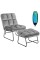 Costway Electric Massage Chair Vibrating Velvet Sofa w/Ottoman and Remote Control Gray