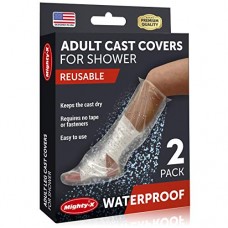 Mighty-X 100% Waterproof Cast Cover Leg - ?Watertight Seal? - Reusable 2 pk Cast Protector for Shower Leg Adult Knee, Ankle, Foot - Half