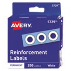 Avery Dispenser Pack Hole Reinforcements, 1/4' Dia, White, 200/Pack