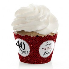 Big Dot of Happiness we still do - 40th wedding anniversary party decorations - party cupcake wrappers - set of 12