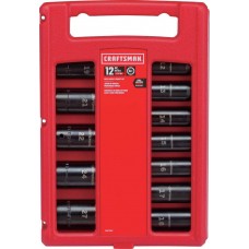 craftsman impact socket set, metric, 1/2-inch drive, deep impact sockets, 12-piece (cmmt15887)