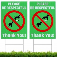 Great Choice Products Muxyh No Dog Peeing/Pooping Sign 2 Pack, Please Be Respectful, Stop Dogs From